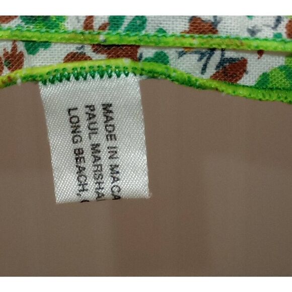 Vintage Paul marshall, Long Beach california, green brown floral napkins handker - Picture 4 of 6